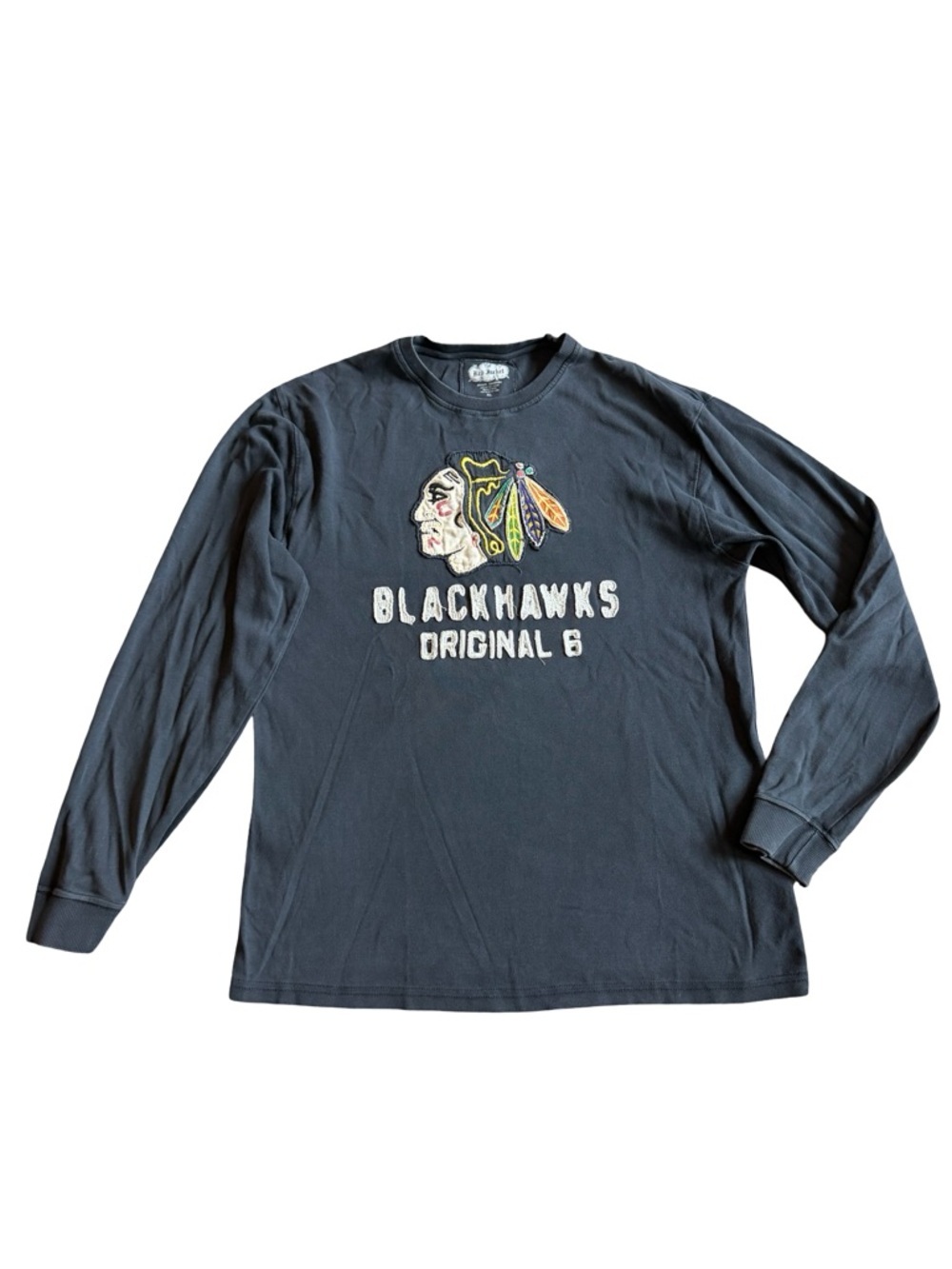 Red Jacket Chicago Blackhawks Original 8 Long Sleeve T-Shirt NHL Hockey Sz Large